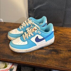 Nike Air Force 1 Blue and White Sneakers